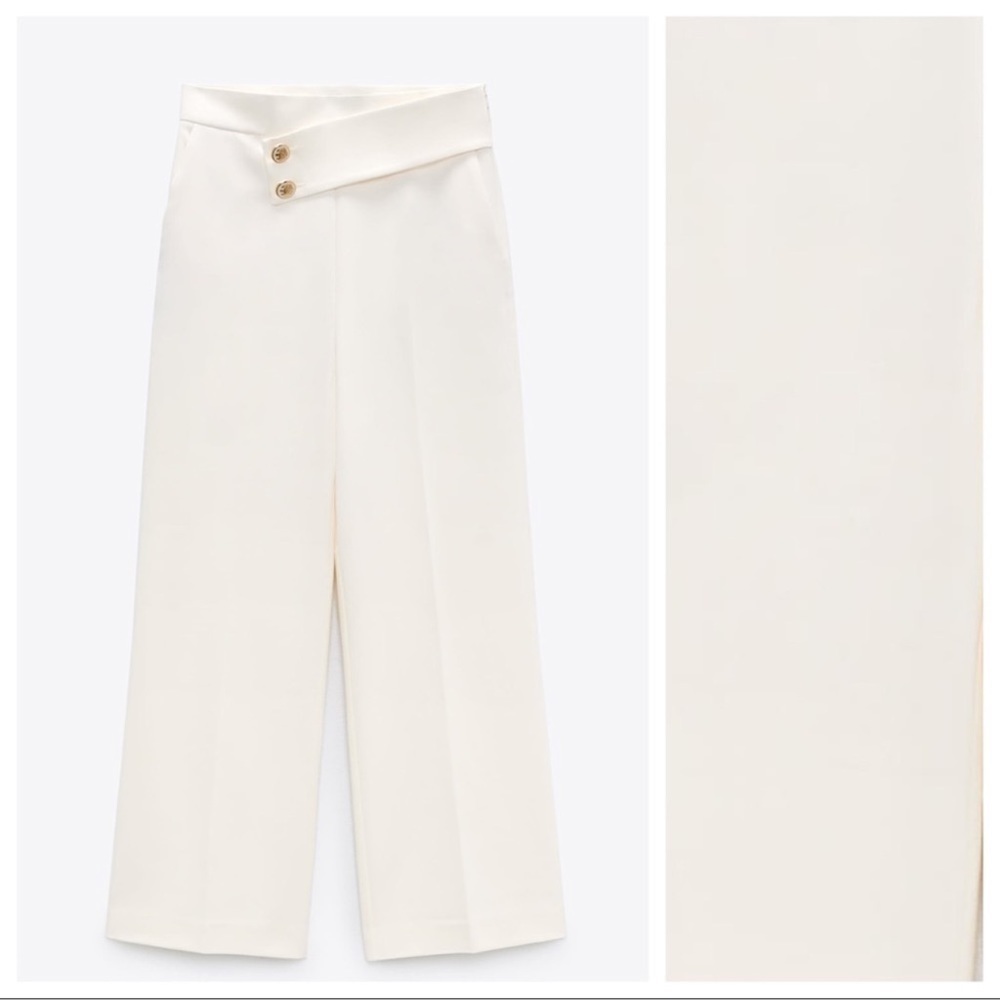 🦋 Bloggers’ Favorite 🦋 Zara Ecru Buttoned Pants Size L - Picture 8 of 16